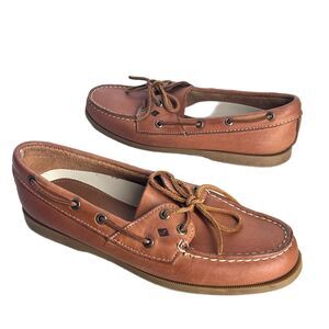 Sperry Topsider Boat Shoes Womens Size 10 Top-Siders Tan Leather Padded Insoles